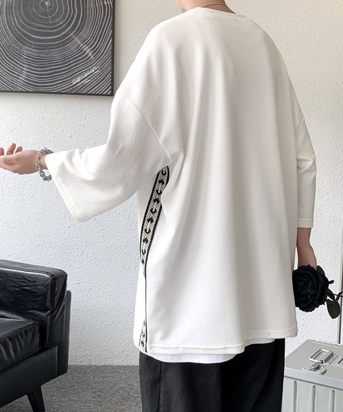 FVLMEN（フルメン）の「【FVLMEN】side line halfsleeve tee/サイドライン ハーフスリーブ T（Tシャツ/カットソー・メンズ・ブラック/ホワイト・MEDIUM/LARGE/X-LARGE）」の17枚目の写真