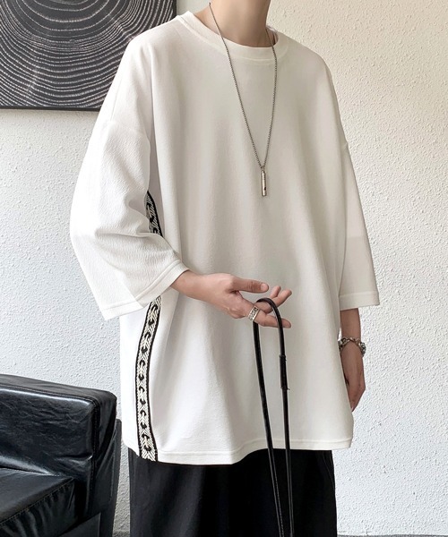 FVLMEN（フルメン）の「【FVLMEN】side line halfsleeve tee/サイドライン ハーフスリーブ T（Tシャツ/カットソー・メンズ・ブラック/ホワイト・MEDIUM/LARGE/X-LARGE）」の19枚目の写真