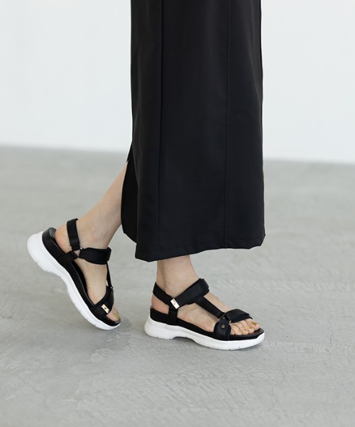 earth music&ecology（アースミュージックアンドエコロジー）の「サテンベルトスポサン【earth　music＆ecology】（サンダル・レディース・ブラック/ベージュ/カーキ/シルバー・SMALL/MEDIUM/LARGE/X-LARGE）」の12枚目の写真