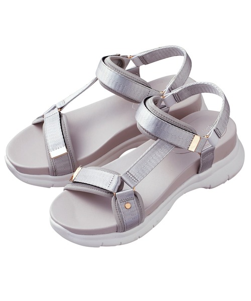 earth music&ecology（アースミュージックアンドエコロジー）の「サテンベルトスポサン【earth　music＆ecology】（サンダル・レディース・ブラック/ベージュ/カーキ/シルバー・SMALL/MEDIUM/LARGE/X-LARGE）」の6枚目の写真