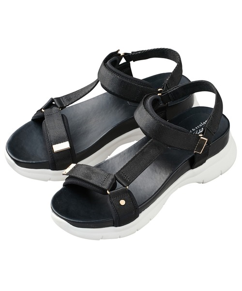 earth music&ecology（アースミュージックアンドエコロジー）の「サテンベルトスポサン【earth　music＆ecology】（サンダル・レディース・ブラック/ベージュ/カーキ/シルバー・SMALL/MEDIUM/LARGE/X-LARGE）」の11枚目の写真