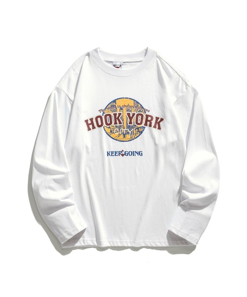 HOOK（フック）の「HOOK -original- アメカジロゴプリントロングTEE（Tシャツ/カットソー・メンズ・ネイビー/ホワイト/ブラック/カーキ・M/XL/L）」の7枚目の写真