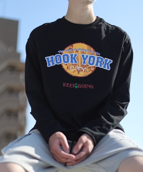 HOOK（フック）の「HOOK -original- アメカジロゴプリントロングTEE（Tシャツ/カットソー・メンズ・ネイビー/ホワイト/ブラック/カーキ・M/XL/L）」の20枚目の写真