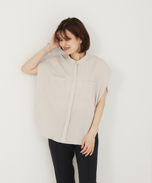 Rouge vif | 【店舗限定】ドビークロスフレンチスリーブブラウス(シャツ/ブラウス)