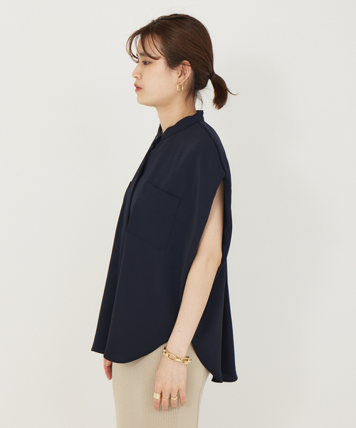 Rouge vif（ルージュヴィフ）の「【店舗限定】ドビークロスフレンチスリーブブラウス（シャツ/ブラウス・レディース・ピンク/グレイッシュベージュ/ネイビー・フリー）」の11枚目の写真