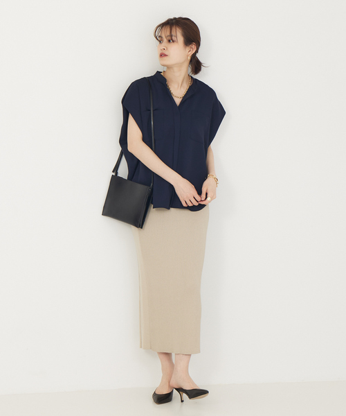 Rouge vif（ルージュヴィフ）の「【店舗限定】ドビークロスフレンチスリーブブラウス（シャツ/ブラウス・レディース・ピンク/グレイッシュベージュ/ネイビー・フリー）」の21枚目の写真