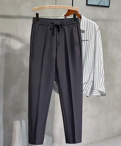 SETUP7(セットアップセブン)の「【SETUP7】タックワイドパンツ KNF ※(スラックス・メンズ・ブラック/ベージュ/グレー/ダークグレー・4/5)」の1枚目の写真