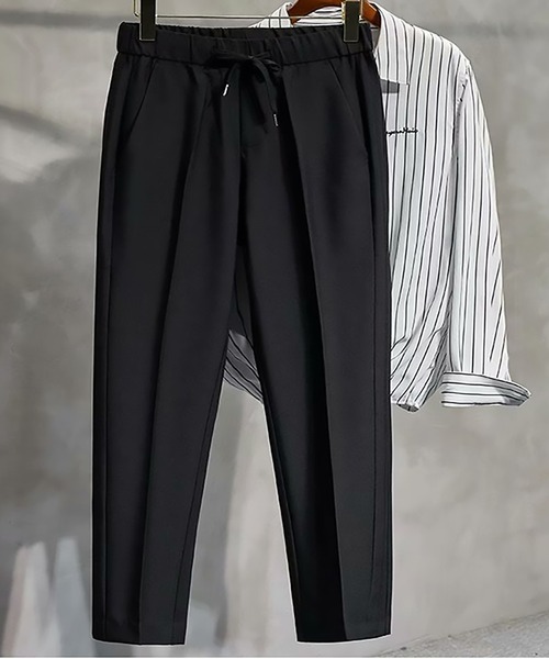 SETUP7(セットアップセブン)の「【SETUP7】タックワイドパンツ KNF ※(スラックス・メンズ・ブラック/ベージュ/グレー/ダークグレー・4/5)」の2枚目の写真