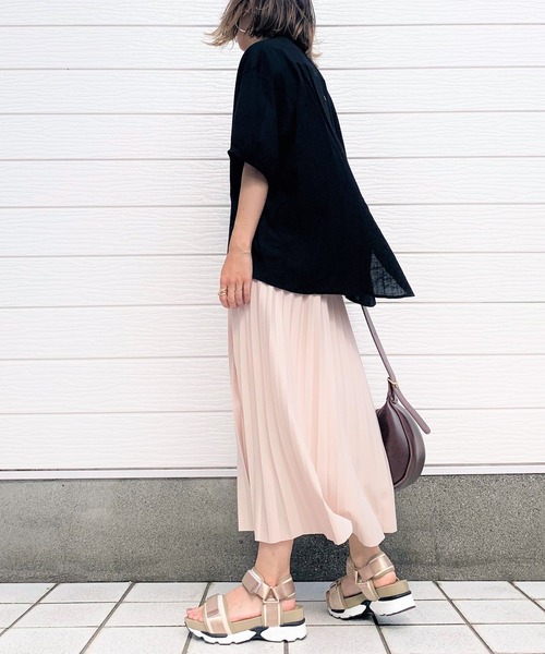 Q（キュー）の「ドッキングTブラウス（Tシャツ/カットソー・レディース・ブラック/アイボリー・MEDIUM）」の6枚目の写真