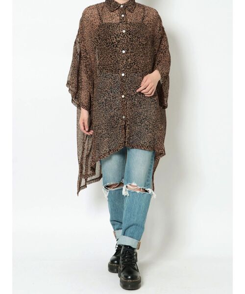 jouetie(ジュエティ)の「スーパーBIG シャツ(シャツ/ブラウス・レディース・オフホワイト/ブラック/グリーン/ブラウン・MEDIUM)」の5枚目の写真