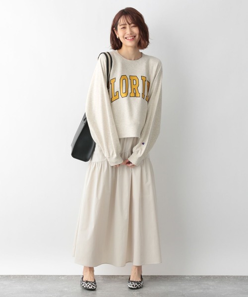 Champion(チャンピオン)の「チャンピオン別注プリントスウェット/277815(Tシャツ/カットソー・レディース・ブラック/キナリ/ブルー・FREE)」の19枚目の写真