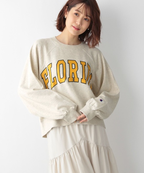 Champion(チャンピオン)の「チャンピオン別注プリントスウェット/277815(Tシャツ/カットソー・レディース・ブラック/キナリ/ブルー・FREE)」の22枚目の写真