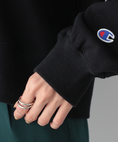 Champion(チャンピオン)の「チャンピオン別注プリントスウェット/277815(Tシャツ/カットソー・レディース・ブラック/キナリ/ブルー・FREE)」の9枚目の写真