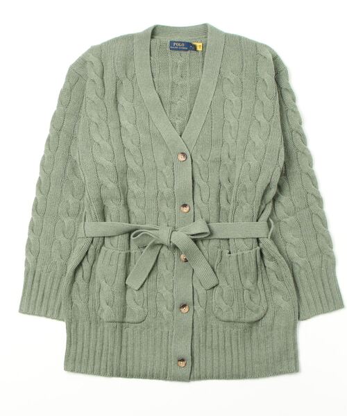 polo ラルフローレン ニットカーディガン 緑 ウール カシミヤ ポロ
