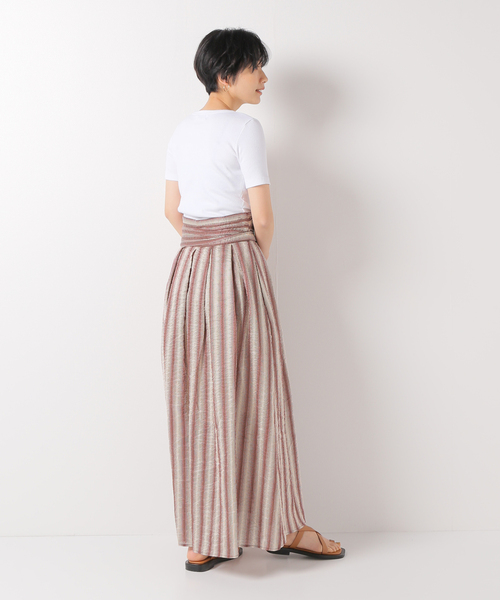 IENA(イエナ)の「【CURRENTAGE/カレンテージ】ストライプスカート(スカート・レディース・ブラウン・38)」の3枚目の写真