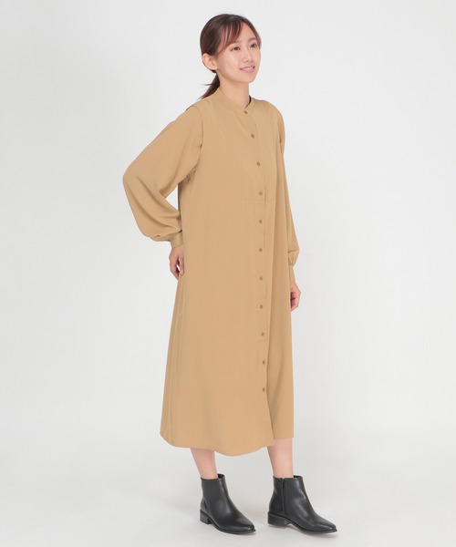 ikka（イッカ）の「肩タックシャツワンピース（ワンピース・レディース・ブラック/ベージュ・S/M/L）」の6枚目の写真