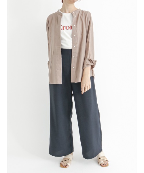 Te chichi TERRASSE（テチチテラス）の「発泡プリントノースリーブTシャツ（Tシャツ/カットソー・レディース・オフホワイト/チャコール/グレー・ﾌﾘ-）」の8枚目の写真