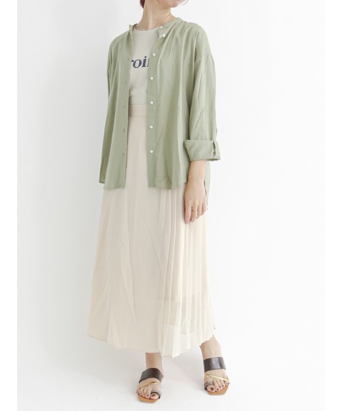 Te chichi TERRASSE（テチチテラス）の「発泡プリントノースリーブTシャツ（Tシャツ/カットソー・レディース・オフホワイト/チャコール/グレー・ﾌﾘ-）」の9枚目の写真