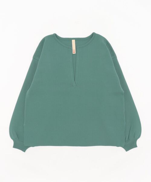 Q（キュー）の「ミラノリブ深キーネックニット（ニット/セーター・レディース・ダークグリーン/ホワイト系その他・MEDIUM）」の9枚目の写真