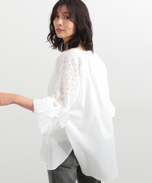 BARNYARDSTORM（バンヤードストーム）の「BARNYARDSTORM / ショルダーレースブラウス（シャツ/ブラウス・レディース・ホワイト/ブラック/ネイビー・1/2/00/0）」の20枚目の写真