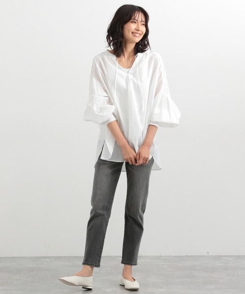 BARNYARDSTORM（バンヤードストーム）の「BARNYARDSTORM / ショルダーレースブラウス（シャツ/ブラウス・レディース・ホワイト/ブラック/ネイビー・1/2/00/0）」の11枚目の写真