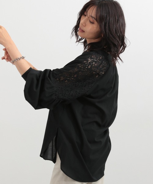 BARNYARDSTORM（バンヤードストーム）の「BARNYARDSTORM / ショルダーレースブラウス（シャツ/ブラウス・レディース・ホワイト/ブラック/ネイビー・1/2/00/0）」の16枚目の写真