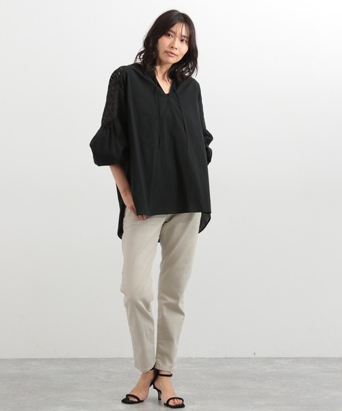 BARNYARDSTORM（バンヤードストーム）の「BARNYARDSTORM / ショルダーレースブラウス（シャツ/ブラウス・レディース・ホワイト/ブラック/ネイビー・1/2/00/0）」の17枚目の写真