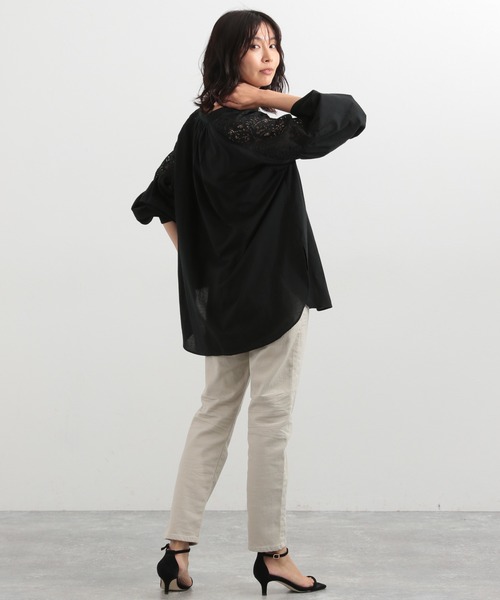 BARNYARDSTORM（バンヤードストーム）の「BARNYARDSTORM / ショルダーレースブラウス（シャツ/ブラウス・レディース・ホワイト/ブラック/ネイビー・1/2/00/0）」の19枚目の写真