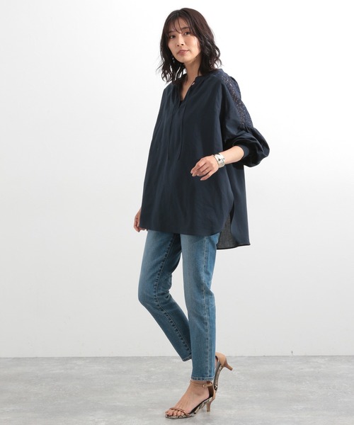 BARNYARDSTORM（バンヤードストーム）の「BARNYARDSTORM / ショルダーレースブラウス（シャツ/ブラウス・レディース・ホワイト/ブラック/ネイビー・1/2/00/0）」の14枚目の写真