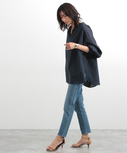 BARNYARDSTORM（バンヤードストーム）の「BARNYARDSTORM / ショルダーレースブラウス（シャツ/ブラウス・レディース・ホワイト/ブラック/ネイビー・1/2/00/0）」の15枚目の写真