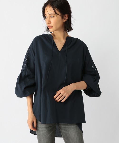 BARNYARDSTORM（バンヤードストーム）の「BARNYARDSTORM / ショルダーレースブラウス（シャツ/ブラウス・レディース・ホワイト/ブラック/ネイビー・1/2/00/0）」の6枚目の写真