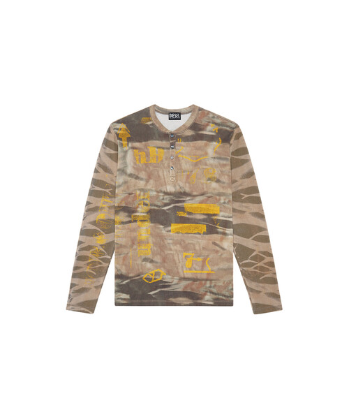 DIESEL(ディーゼル)の「メンズ Tシャツ 長そで カモフラ(Tシャツ/カットソー・メンズ・ライトブラウン/マルチ・MEDIUM/LARGE/SMALL/X-LARGE/XX-LARGE)」の4枚目の写真