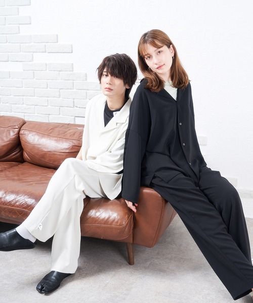 NIDO（ニド）の「if×NIDO　スリットシャツ（シャツ/ブラウス・メンズ・ブラック/クリーム・LARGE/MEDIUM）」の7枚目の写真