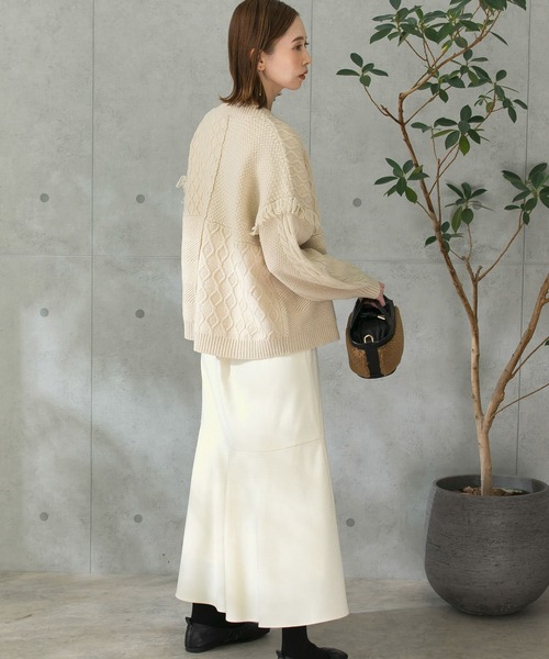 URBAN RESEARCH ROSSO（アーバンリサーチロッソ）の「切替マーメイドスカート（スカート・レディース・オフホワイト/キャメル/ブラウン系その他・38/36）」の9枚目の写真