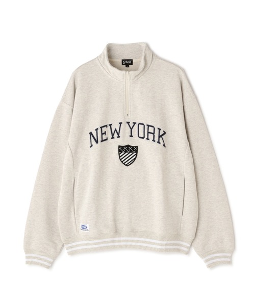 schott（ショット）の「【WEB LIMITED】Schott/ショット/LINE RIB HZ SWEAT SHEELD PATCH/ラインリブ ハーフジップ パッチスウェット（スウェット・メンズ・ブラック/レッド/オートミール/オレンジ・MEDIUM/LARGE/X-LARGE/XX-LARGE）」の6枚目の写真