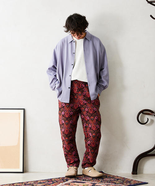 JOURNAL STANDARD relume(ジャーナルスタンダード レリューム)の「ゴブランオリ 総柄イージーパンツ(その他パンツ・メンズ・ブラック/ベージュ/ボルドー・MEDIUM/LARGE)」の5枚目の写真