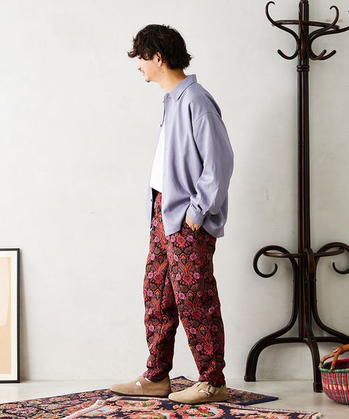 JOURNAL STANDARD relume(ジャーナルスタンダード レリューム)の「ゴブランオリ 総柄イージーパンツ(その他パンツ・メンズ・ブラック/ベージュ/ボルドー・MEDIUM/LARGE)」の6枚目の写真