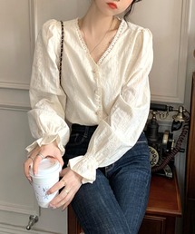 レトロレースデザインカーディガン