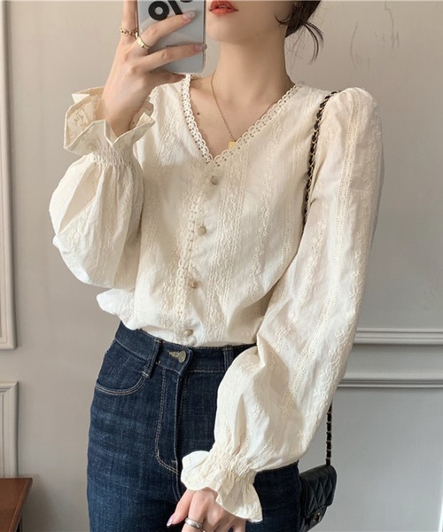 Dita Muaj.（ディータムアージュ）の「レトロレースデザインカーディガン（カーディガン/ボレロ・レディース・アイボリー・S/M/L）」の2枚目の写真