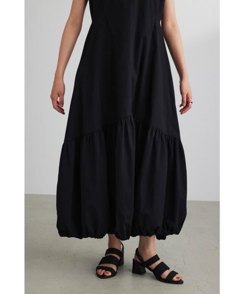 STYLEMIXER(スタイルミキサー)の「ティアードギャザーバルーンワンピース(ワンピース・レディース・ベージュ/ブラック・SMALL/MEDIUM)」の7枚目の写真