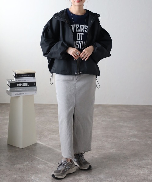 Fizz（フィズ）の「撥水加工ショート丈バルーンスリーブマウンテンパーカー（マウンテンパーカー・レディース・ベージュ/ライトカーキ/ブラック/ブルー/アイボリー・M）」の10枚目の写真