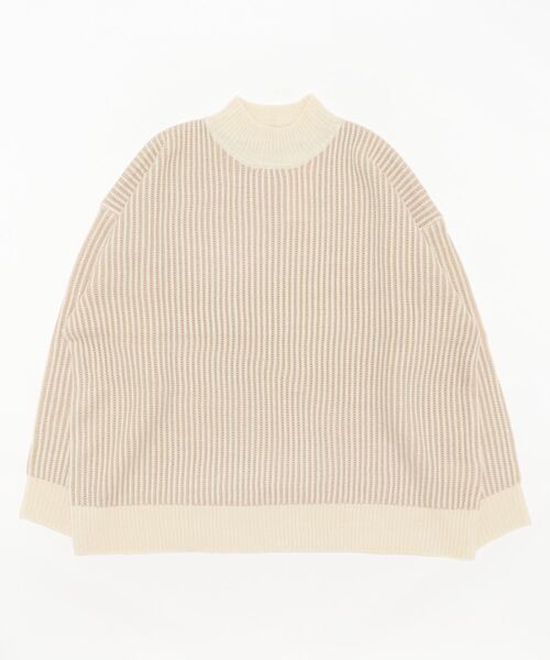 STYLEBLOCK(スタイルブロック)の「ストライプ柄ニットプルオーバー(ニット/セーター・レディース・マスタード/オレンジ/ベージュ/ホワイト系その他/グリーン/ブラック・M)」の2枚目の写真