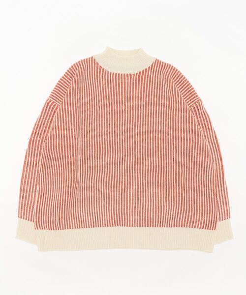 STYLEBLOCK(スタイルブロック)の「ストライプ柄ニットプルオーバー(ニット/セーター・レディース・マスタード/オレンジ/ベージュ/ホワイト系その他/グリーン/ブラック・M)」の6枚目の写真