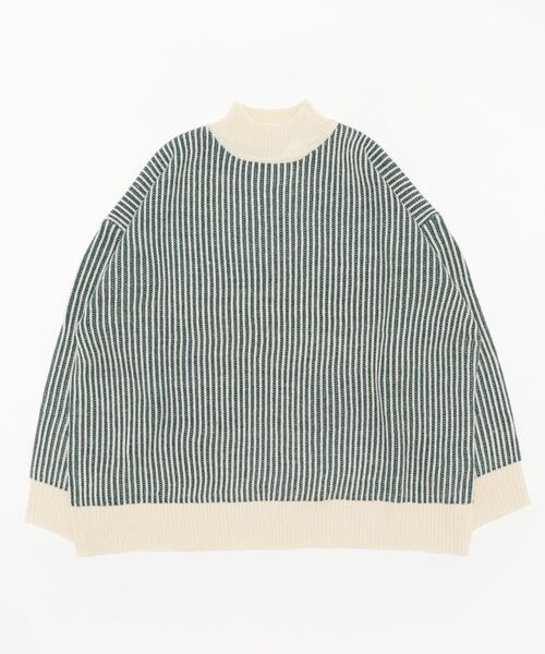 STYLEBLOCK(スタイルブロック)の「ストライプ柄ニットプルオーバー(ニット/セーター・レディース・マスタード/オレンジ/ベージュ/ホワイト系その他/グリーン/ブラック・M)」の4枚目の写真