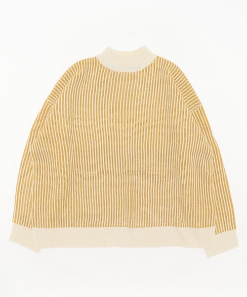 STYLEBLOCK(スタイルブロック)の「ストライプ柄ニットプルオーバー(ニット/セーター・レディース・マスタード/オレンジ/ベージュ/ホワイト系その他/グリーン/ブラック・M)」の5枚目の写真