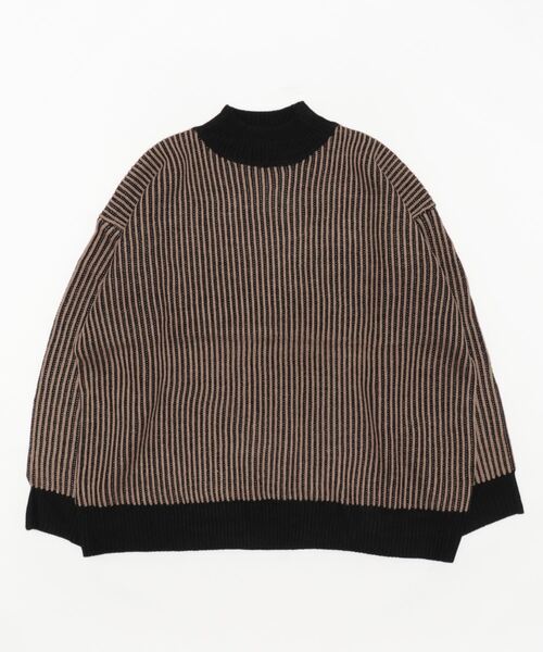 STYLEBLOCK(スタイルブロック)の「ストライプ柄ニットプルオーバー(ニット/セーター・レディース・マスタード/オレンジ/ベージュ/ホワイト系その他/グリーン/ブラック・M)」の3枚目の写真
