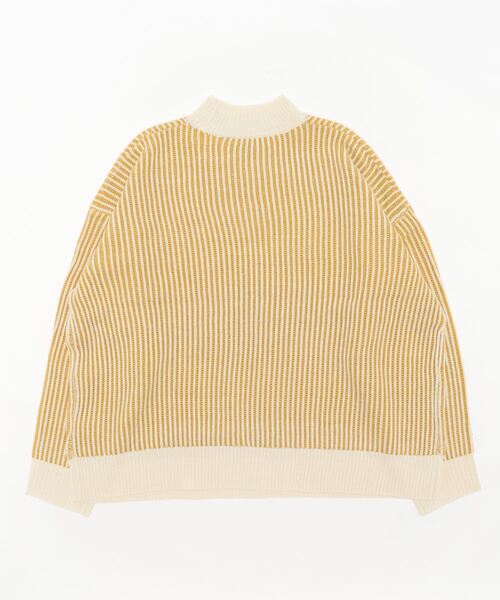 STYLEBLOCK(スタイルブロック)の「ストライプ柄ニットプルオーバー(ニット/セーター・レディース・マスタード/オレンジ/ベージュ/ホワイト系その他/グリーン/ブラック・M)」の7枚目の写真