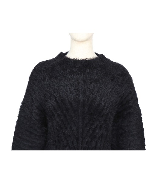 RUIRUE BOUTIQUE(ルイルエブティック)の「シャツレイヤード・フェザーヤーンニットトップス | ハイネック リブニット トップス 長袖 ベーシック シンプル(ニット/セーター・レディース・モカ/ブラック/カーキ・M/L)」の5枚目の写真