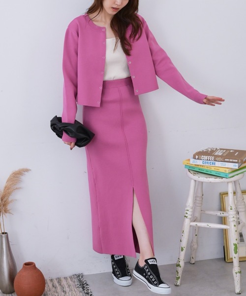 FREE'S MART（フリーズマート）の「◆12G総針前後2Wayナロースカート（スカート・レディース・ホワイト/ブラック/ピンク/ブルー・SMALL/MEDIUM）」の12枚目の写真