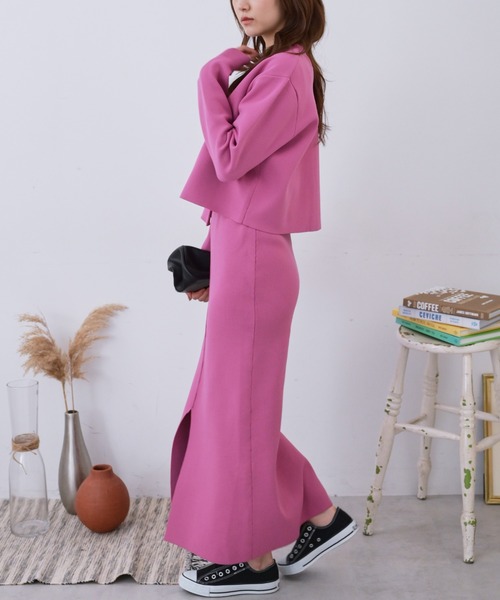 FREE'S MART（フリーズマート）の「◆12G総針前後2Wayナロースカート（スカート・レディース・ホワイト/ブラック/ピンク/ブルー・SMALL/MEDIUM）」の5枚目の写真